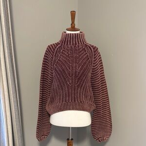 Free People Pink Chunky Knit Sweater